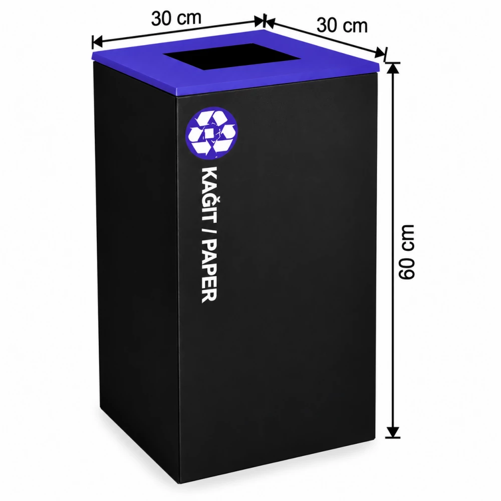 54 Litre Boyalı Metal Geri Dönüşüm Kovası