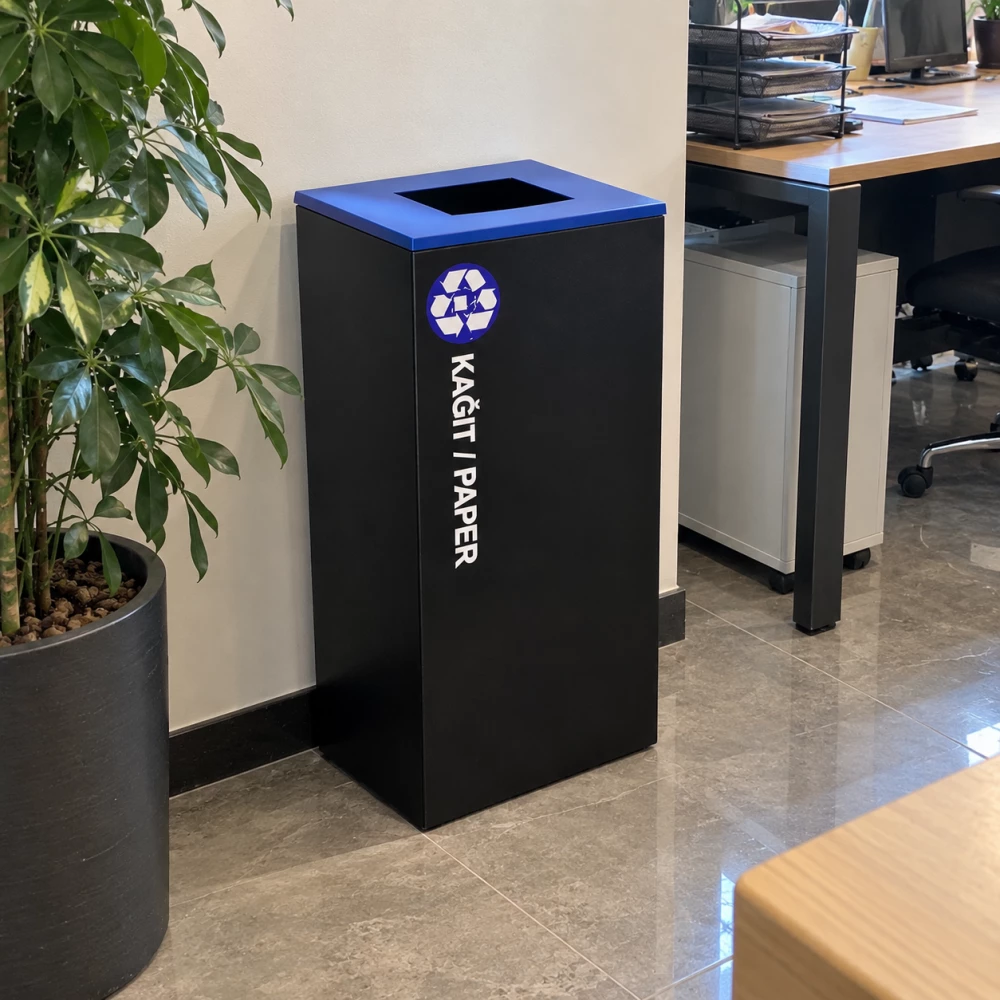 54 Litre Boyalı Metal Geri Dönüşüm Kovası