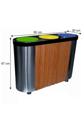 Ahşap Dekorlu Geri Dönüşüm Seti 3 Lü