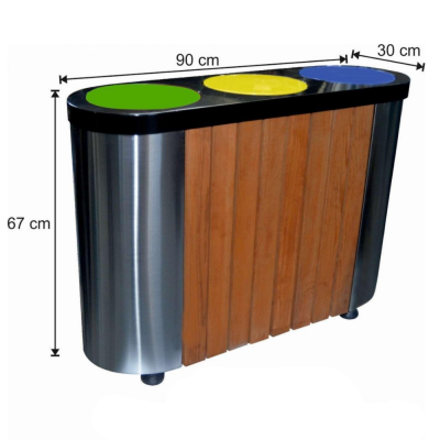 Ahşap Dekorlu Geri Dönüşüm Seti 3 Lü