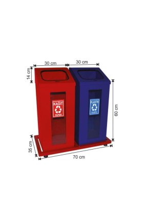 İkili Geri Dönüşüm Kovası - 108 Litre