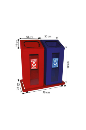 İkili Geri Dönüşüm Kovası - 108 Litre