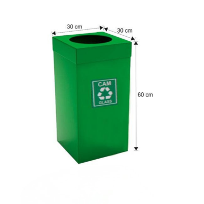 Sıfır Atık Cam Geri Dönüşüm Kovası - 54 Litre