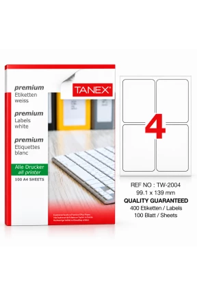 Tanex Tw-2004 Laser Etiket  99,1 x 139 mm