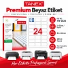 Tanex TW-2024 64x34 mm Lazer Etiket 100 Sayfa 2400 Adet