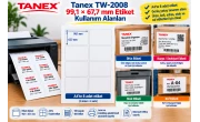 Tanex TW-2008 99,1×67,7 mm Etiket Kullanım Alanları