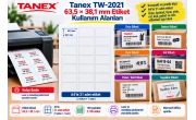 Tanex TW-2021 63,5×38,1 mm Etiket Kullanım Alanları