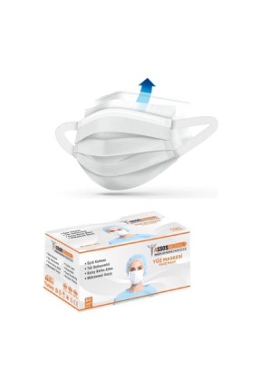 3 Katlı Burun Telli Yeni Nesil Yumuşak Elastik Kulaklı Maske 50 Li 