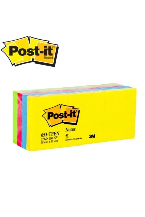 3M Post-it 653 TF Yapışkanlı Not Kağıdı 38 mm x 51 mm Tutti Frutti Pem