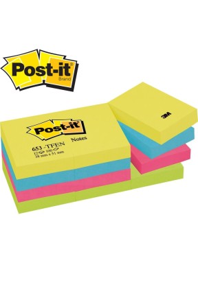 3M Post-it 653 TF Yapışkanlı Not Kağıdı 38 mm x 51 mm Tutti Frutti Pem