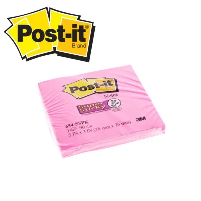 3M Post-It 654 Not Kağıdı 76 x 76 mm A.Pembe 90 Yaprak