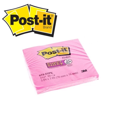 3M Post-It 654 Not Kağıdı 76 x 76 mm A.Pembe 90 Yaprak 