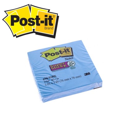3M Post-It 654 Not Kağıdı 76 x 76 mm Mavi 90 Yaprak