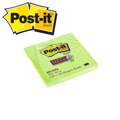 3M Post-It 654 Not Kağıdı 76 x 76 mm Yeşil 90 Yaprak