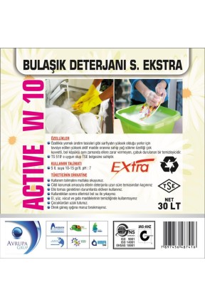 ACTİVE W10 Bulaşık Deterjanı Süper Ekstra 30 Litre