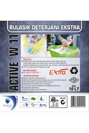 ACTİVE W11 Bulaşık Deterjanı  Ekstra 10 Litre