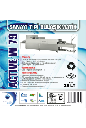ACTİVE W79 Sanayi Tipi Bulaşık Mak.Deterjanı 25 Litre