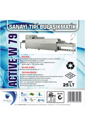 ACTİVE W79 Sanayi Tipi Bulaşık Mak.Deterjanı 25 Litre