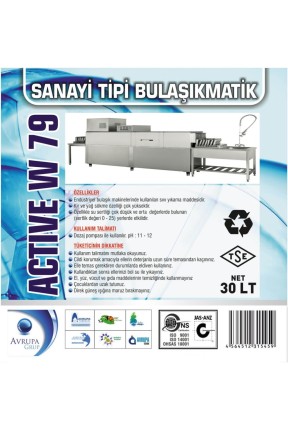 ACTİVE W79 Sanayi Tipi Bulaşık Mak.Deterjanı 30 Litre