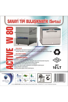 ACTİVE W80 San.Tipi Bulaşık Mak.Deterjanı 10 Litre
