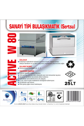 ACTİVE W80 San.Tipi Bulaşık Mak.Deterjanı 25 Litre