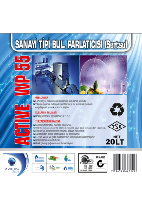 ACTİVE WP55 San.Tipi Bulaşık Mak.Parlatıcısı 20 Litre