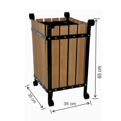 Ahşap Çöp Kovası 45 Litre İç Kovalı Ahşap Çöp Kovası 45 Litre İç Kovalı
