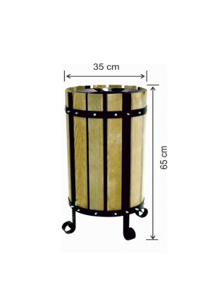 Ahşap Dekorlu Çöp Kovası 28 Litre