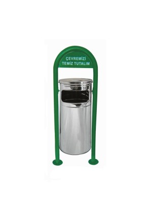 Bahçe Tipi Çöp Kovası Düz Boru Ayak Paslanmaz Kova