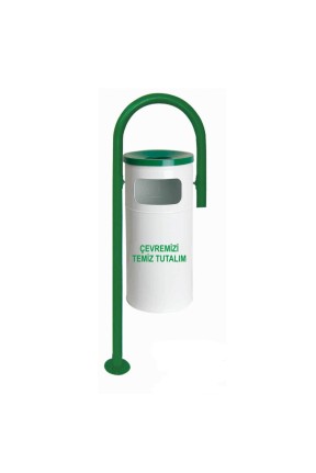 Bahçe Tipi Çöp Kovası Çengel Tip Boyalı Bahçe Tipi Çöp Kovası Çengel Tip Boyalı