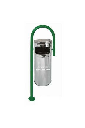 Bahçe Tipi Çöp Kovası Çengel Tip Paslanmaz Kovalı