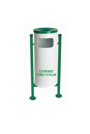 Bahçe Tipi Çöp Kovası Profil Ayaklı Boyalı