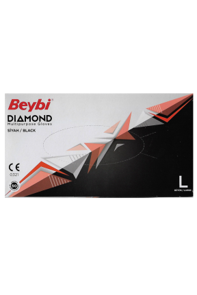 Beybi Dıamond Siyah Nitril Eldiven L Beden