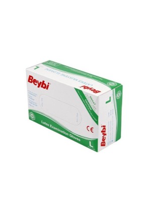 Beybi Lateks Muayene Eldiveni L Beden Pudralı 100  Lü 10 Lu Paket