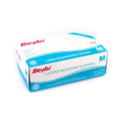 Beybi Lateks Muayene Eldiveni M Beden Pudralı 100 Lü