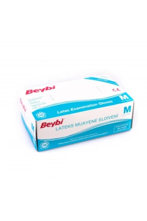 Beybi Lateks Muayene Eldiveni M Beden Pudralı 100 Lü