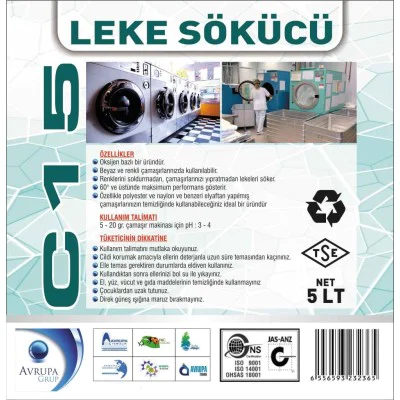 C 15 Leke Sökücü Ürün 5 Litre C 15 Leke Sökücü Ürün 5 Litre