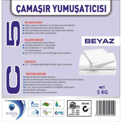 C5 Çamaşır Yumuşatıcısı Beyaz 10 Litre