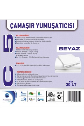 C5 Çamaşır Yumuşatıcısı Beyaz 30 Litre