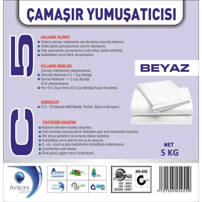 C5 Çamaşır Yumuşatıcısı Beyaz 5 Litre