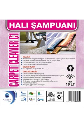 Carpet Clean C1 Halı Şampuanı 10 Litre