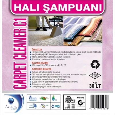 Carpet Clean C1 Halı Şampuanı 30 Litre Carpet Clean C1 Halı Şampuanı 30 Litre