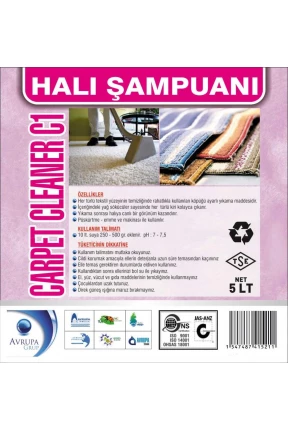 Carpet Clean C1 Halı Şampuanı 5 Litre