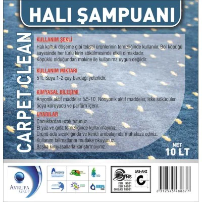 Carpet Clean Halı Şampuanı 10 Litre