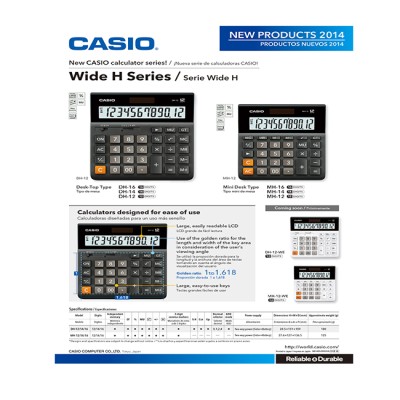 Casıo MH-12-BK Hesap Makinesi 12 Haneli