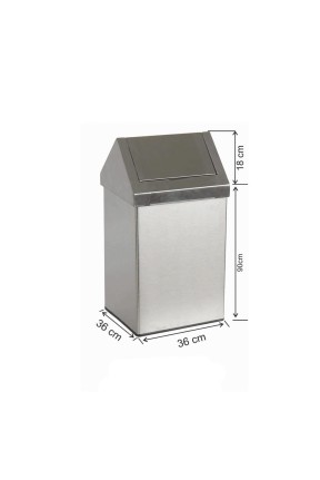 Çatı Kapaklı Çöp Kovası 100 Litre Paslanmaz
