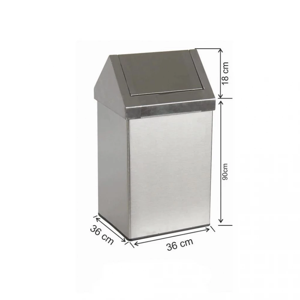 Çatı Kapaklı Çöp Kovası 100 Litre Paslanmaz Çatı Kapaklı Çöp Kovası 100 Litre Paslanmaz