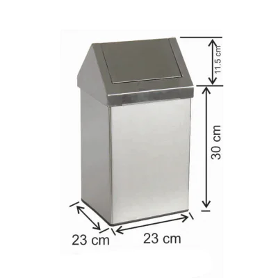 Çatı Kapaklı Çöp Kovası 16 Litre Paslanmaz