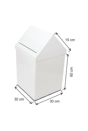 Çatı Kapaklı Çöp Kovası 54 Litre Boyalı