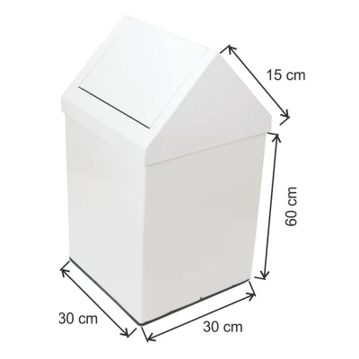 Çatı Kapaklı Çöp Kovası 54 Litre Boyalı